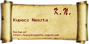Kupecz Neszta névjegykártya